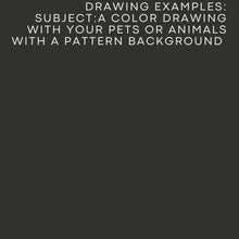 Load and play video in Gallery viewer, Color Portrait with pets/animals (with a pattern background)