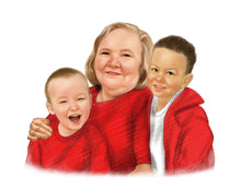 Load image into Gallery viewer, Color portrait  - Little boys drawn with their granny - colour portrait - drawings and portraits from your photos - drawking.com - DrawKing