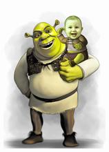 Load image into Gallery viewer, Colour with character - Little boy drawn with dreamworks Shrek - Color drawing -drawings and portraits from your photos - drawking.com - Drawking