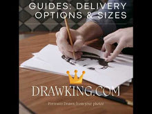 Load and play video in Gallery viewer, Color Portrait with pets/animals (with a drawn background)