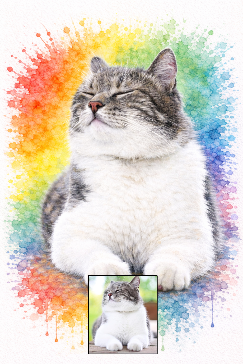 Rainbow Bomb Pet Portrait