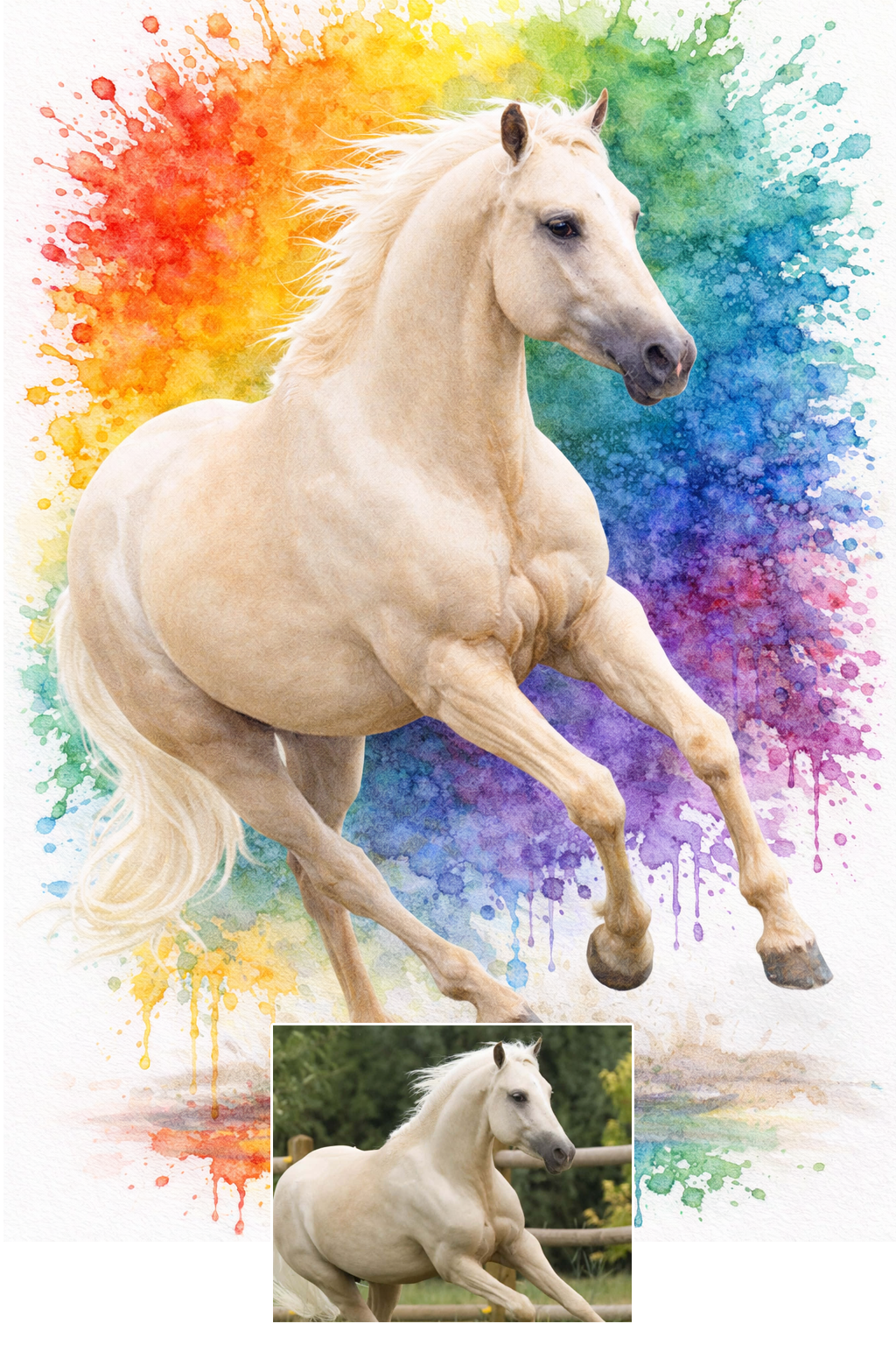 Rainbow Bomb Pet Portrait