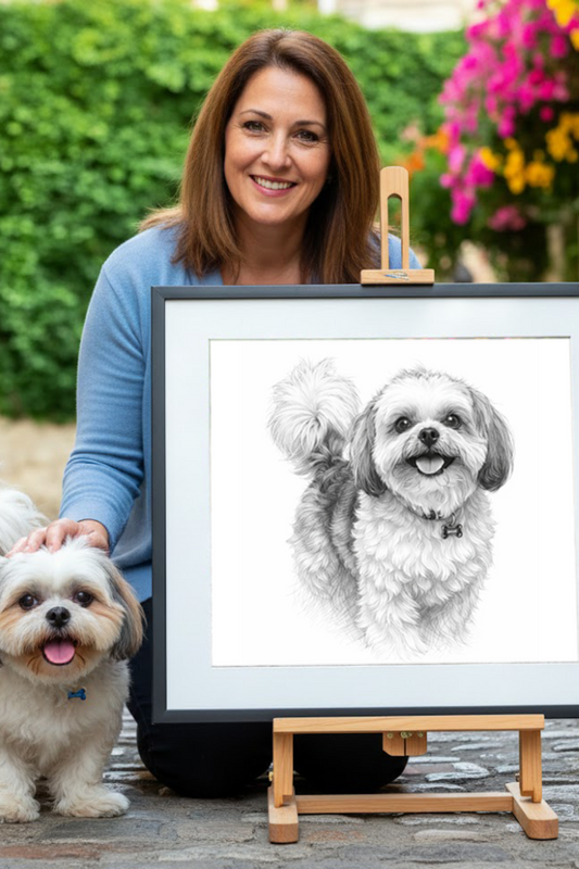 Pet portrait in pencil