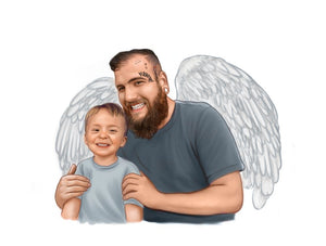 Color Portrait with Angel Wings